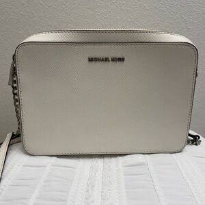 Michael Kors Cream Textured Shoulder Bag